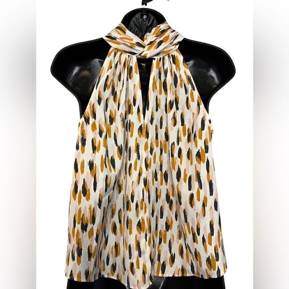 Banana Republic Yellow and White Sleeveless Mock Neck Blouse / XS - Picture 8 of 16